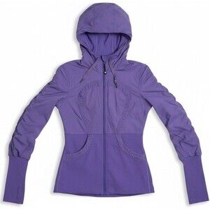 Lululemon Reversible Dance Studio Jacket Purple Thumbhole Hooded Women’s Size 6